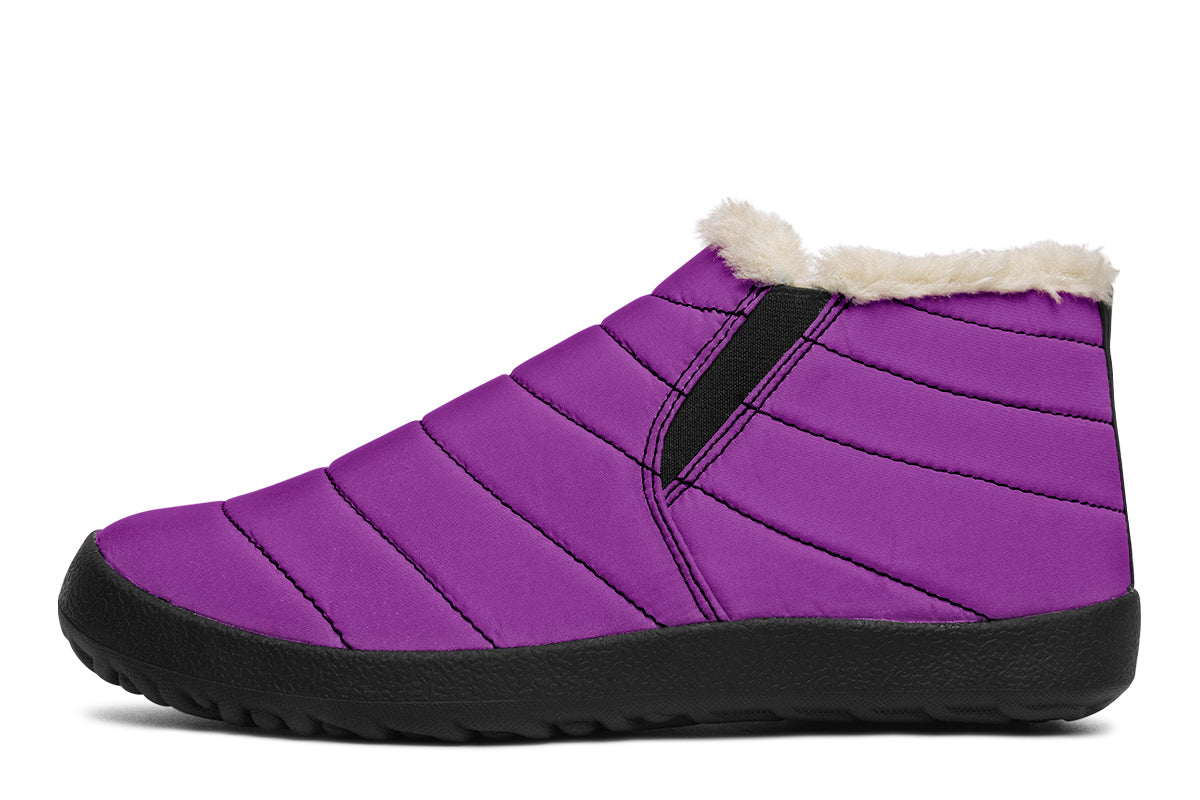 Purple And Pink Mismatched Winter Shoes - Offbeat Sweetie