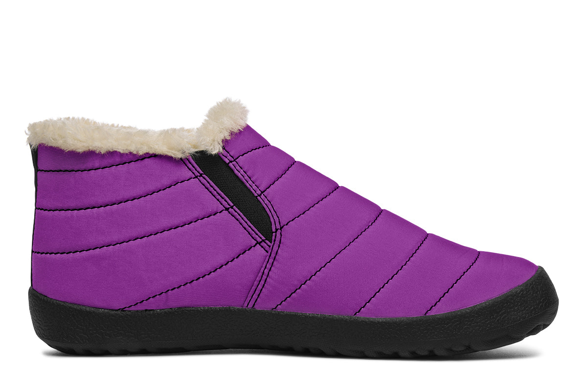 Purple And Pink Mismatched Winter Shoes - Offbeat Sweetie