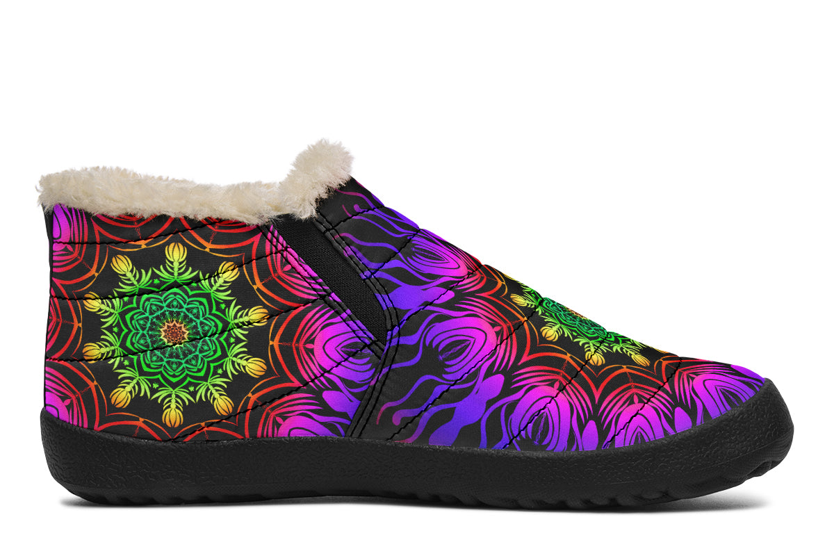 Purple Haze Mandala Winter Shoes - Offbeat Sweetie
