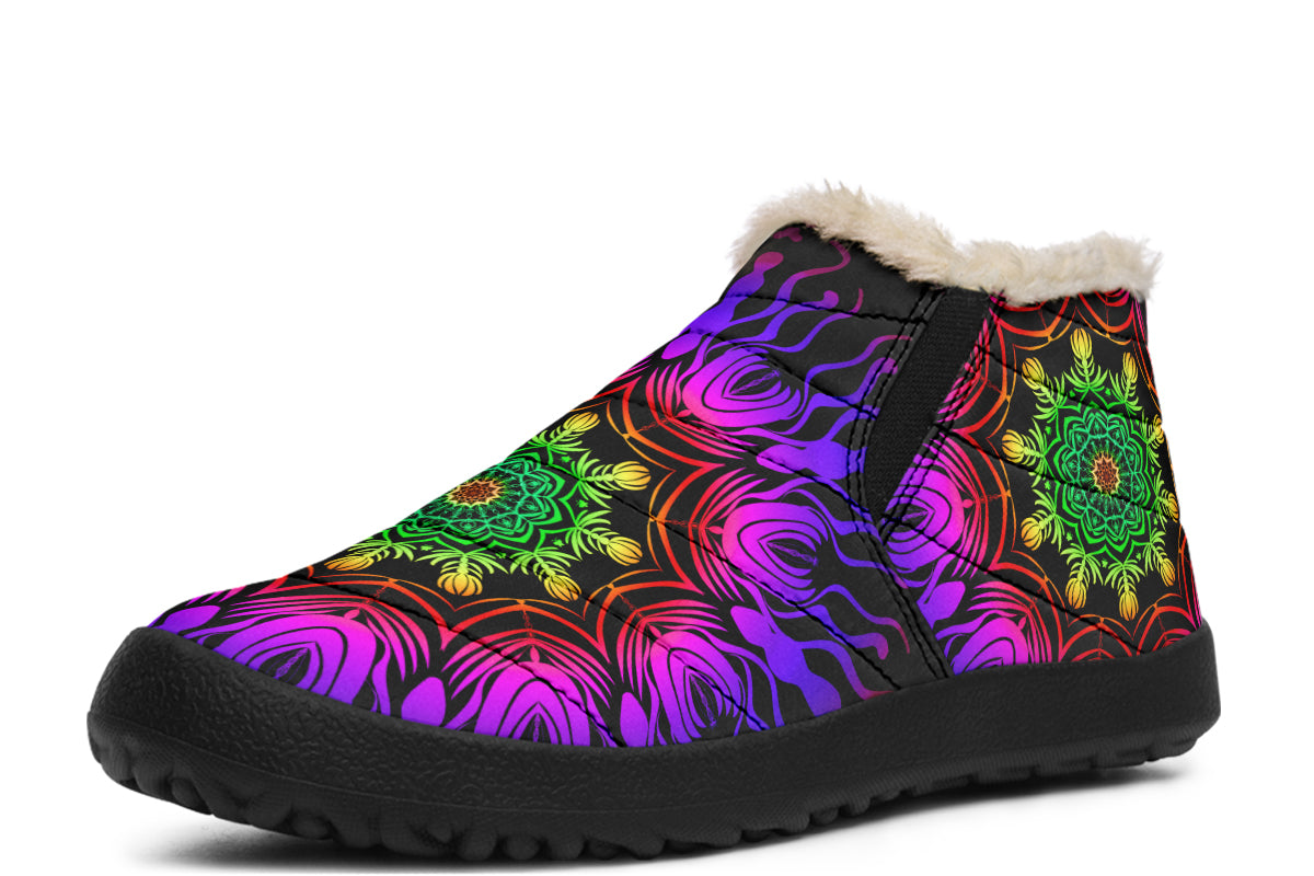 Purple Haze Mandala Winter Shoes - Offbeat Sweetie
