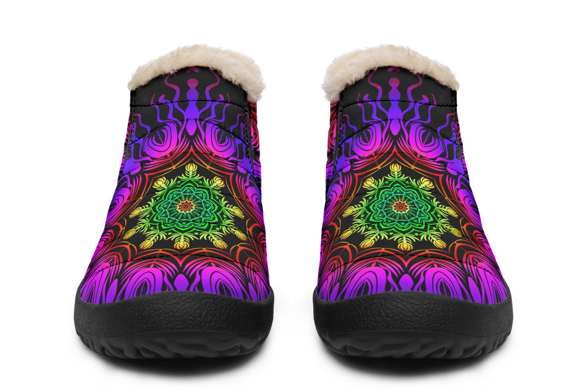 Purple Haze Mandala Winter Shoes - Offbeat Sweetie