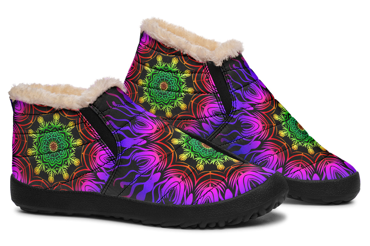 Purple Haze Mandala Winter Shoes - Offbeat Sweetie