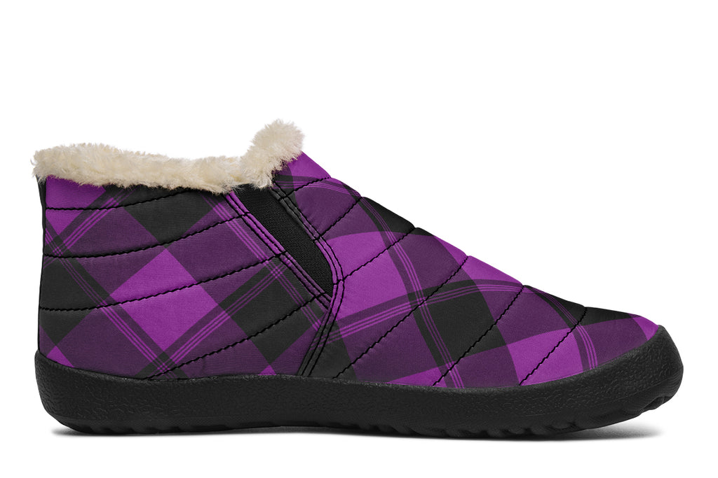 Purple Reign Plaid Winter Shoes