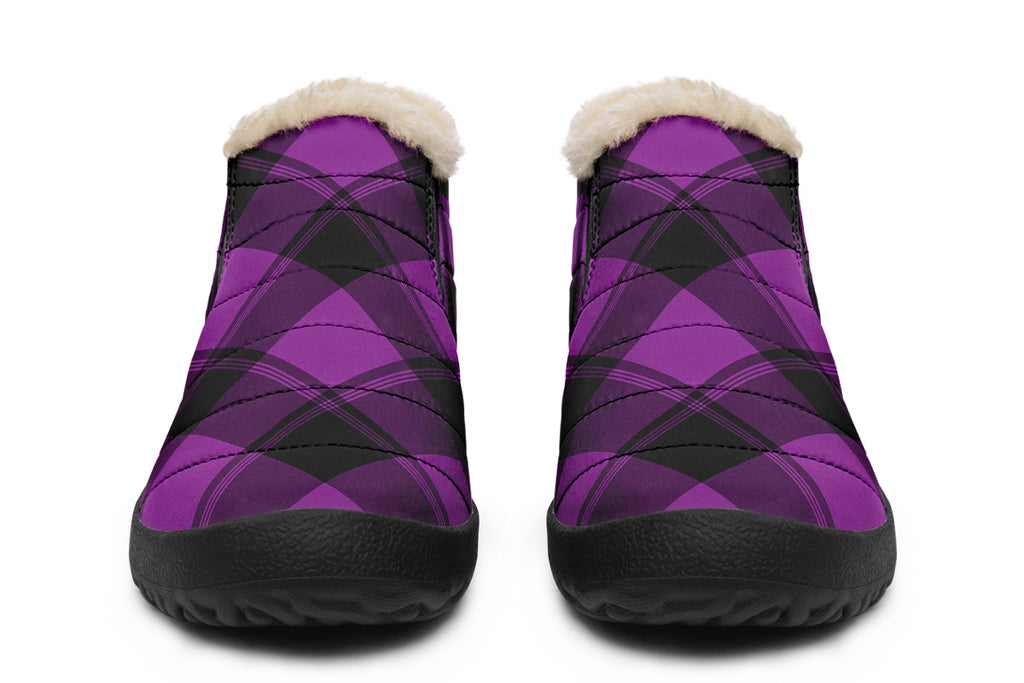 Purple Reign Plaid Winter Shoes