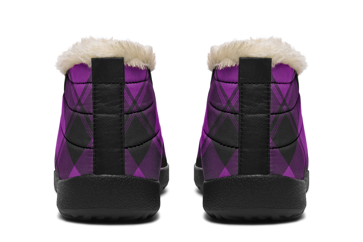 Purple Reign Plaid Winter Shoes