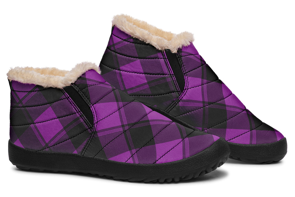Purple Reign Plaid Winter Shoes
