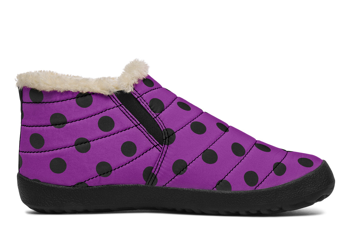 Purple Reign Polka Dot Winter Shoes