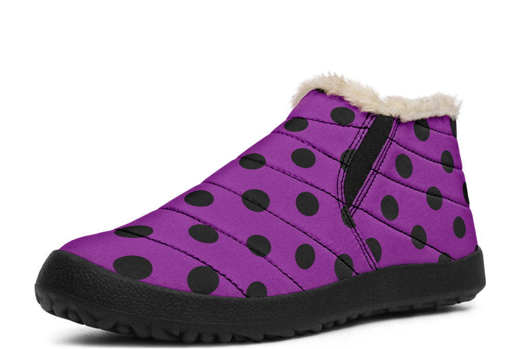 Purple Reign Polka Dot Winter Shoes