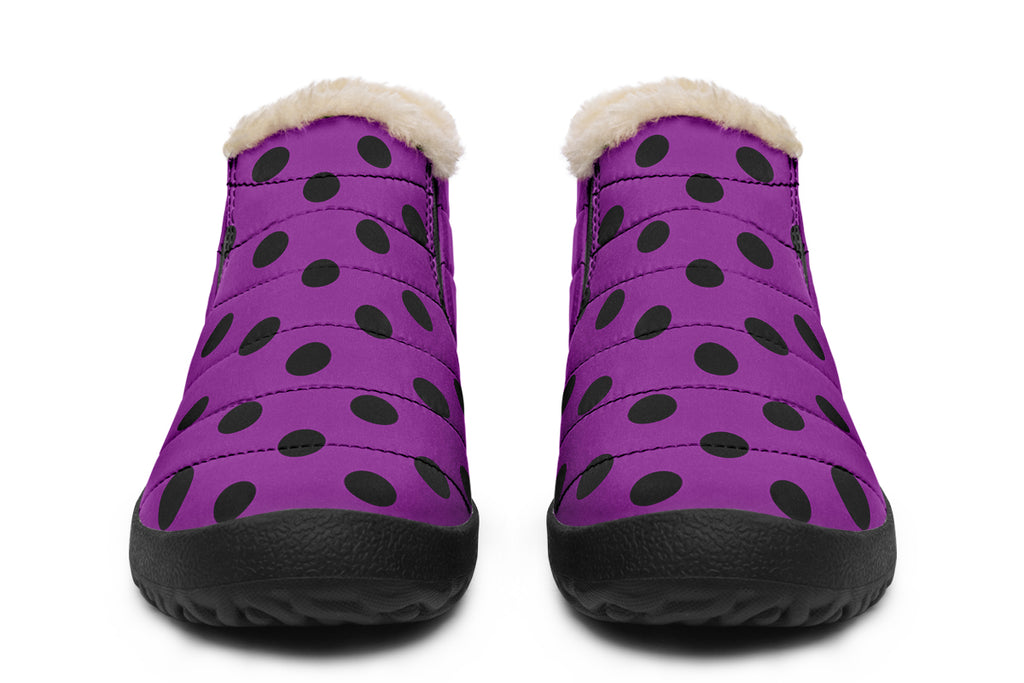 Purple Reign Polka Dot Winter Shoes