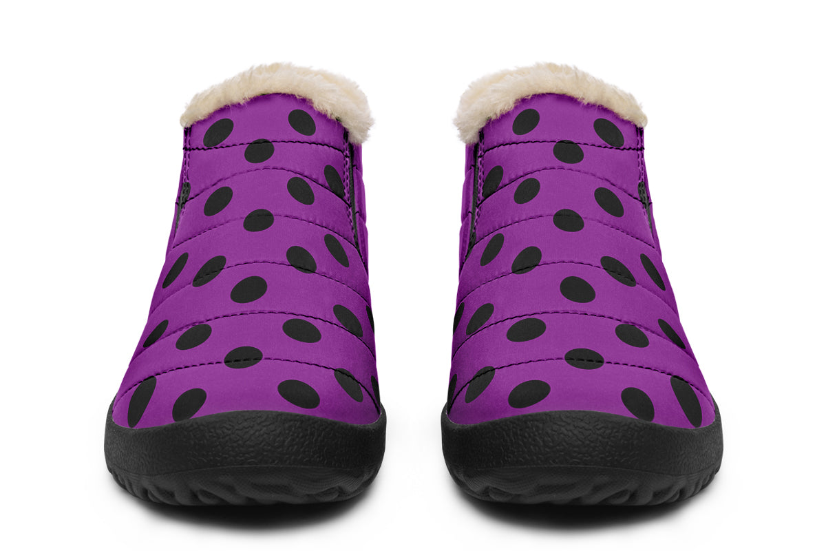 Purple Reign Polka Dot Winter Shoes