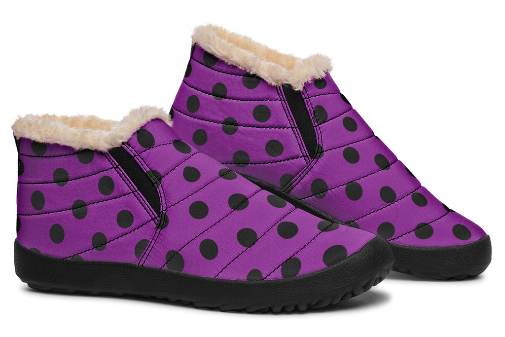 Purple Reign Polka Dot Winter Shoes