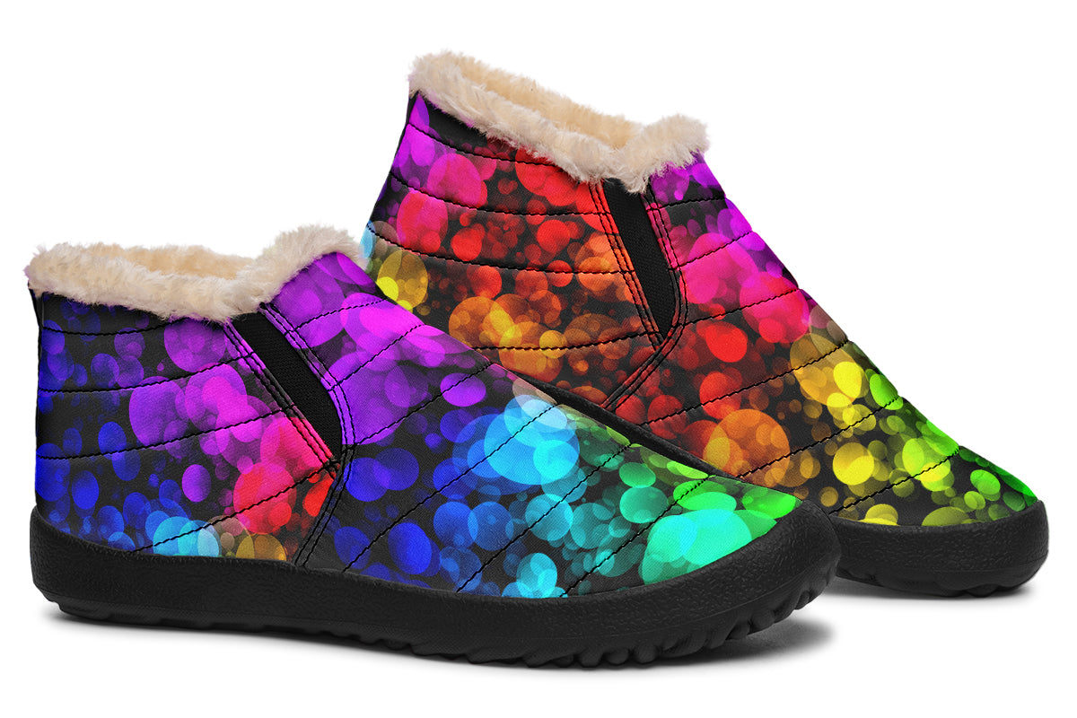 Rainbow Bubbles Winter Shoes - Offbeat Sweetie