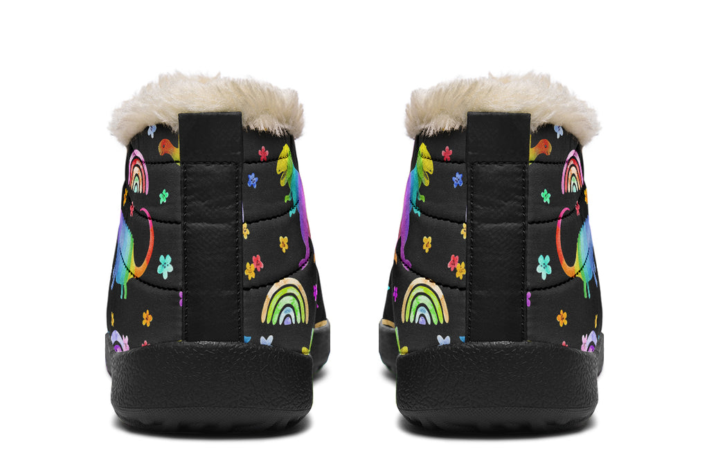 Rainbow Dinos Winter Shoes - Offbeat Sweetie