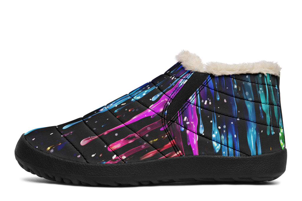 Rainbow Drips Winter Shoes - Offbeat Sweetie