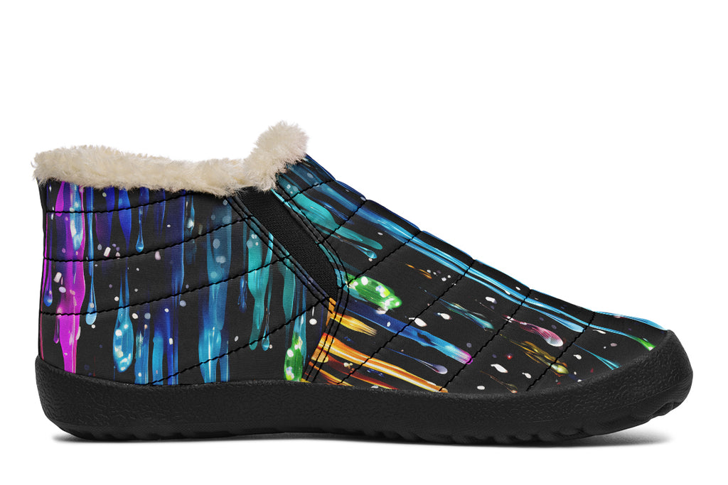 Rainbow Drips Winter Shoes - Offbeat Sweetie