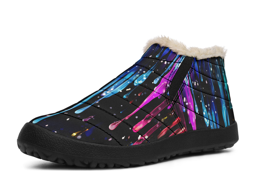 Rainbow Drips Winter Shoes - Offbeat Sweetie