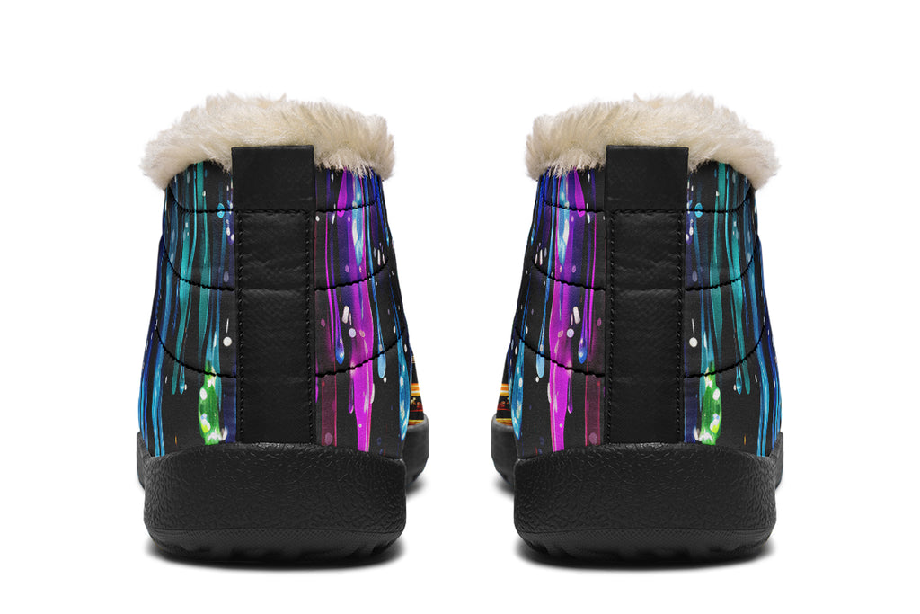 Rainbow Drips Winter Shoes - Offbeat Sweetie