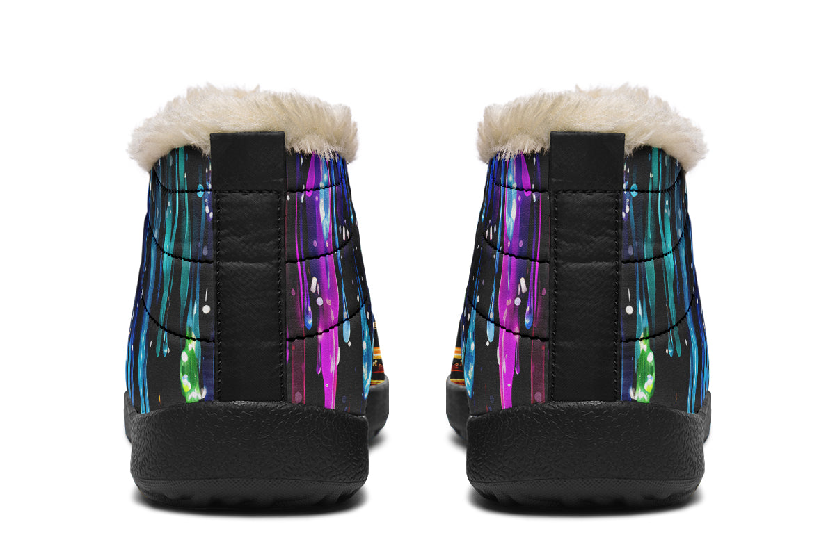 Rainbow Drips Winter Shoes - Offbeat Sweetie