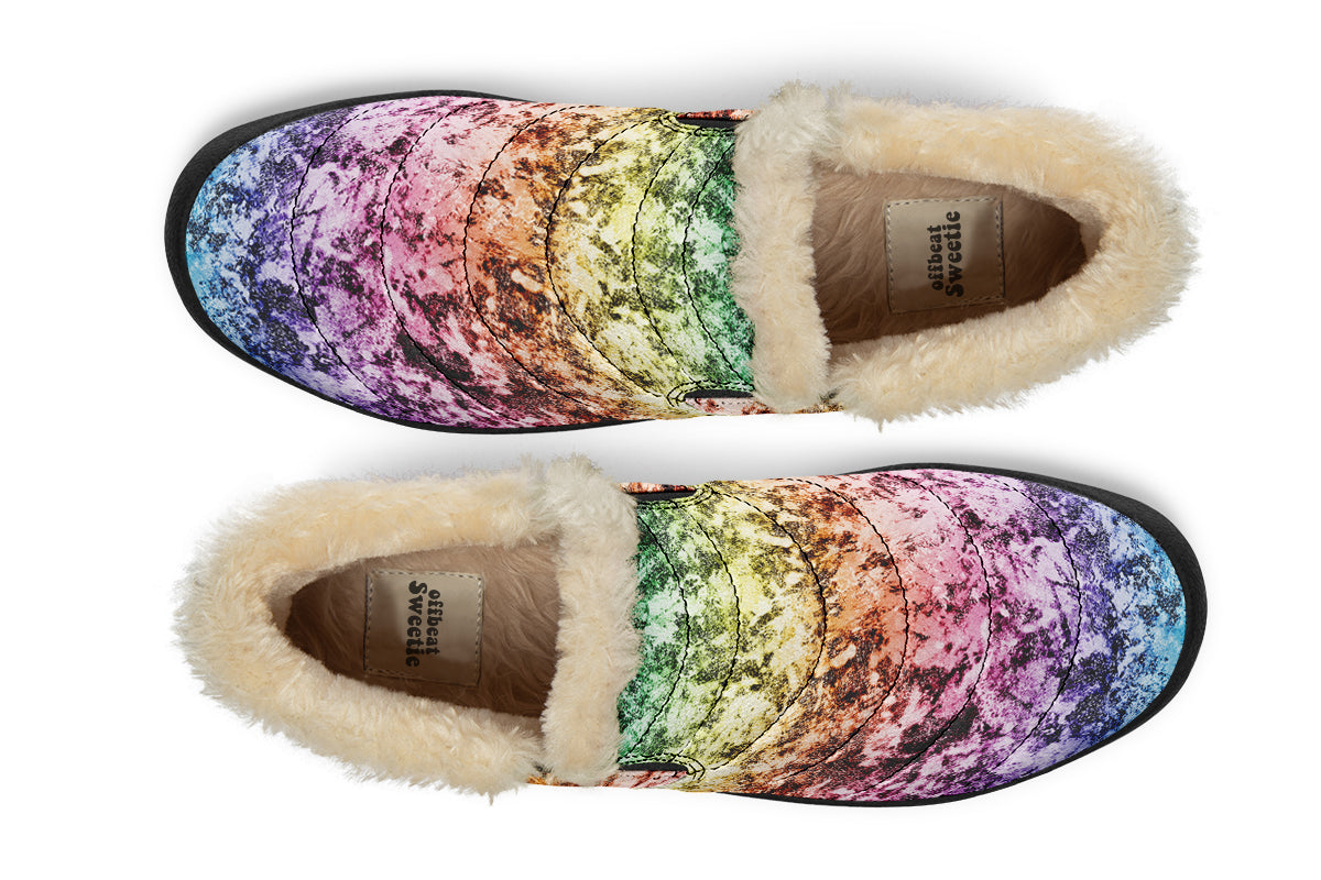 Rainbow Grunge Winter Shoes - Offbeat Sweetie