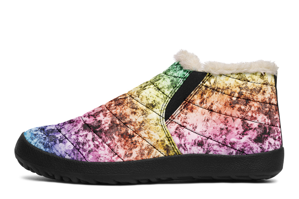 Rainbow Grunge Winter Shoes - Offbeat Sweetie