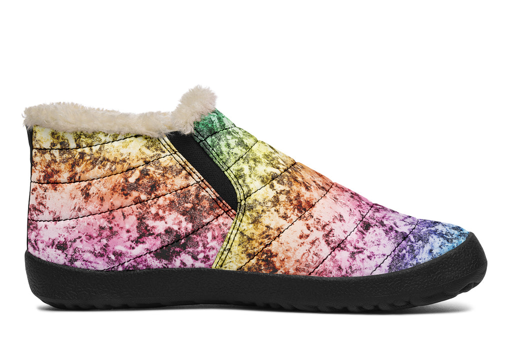 Rainbow Grunge Winter Shoes - Offbeat Sweetie
