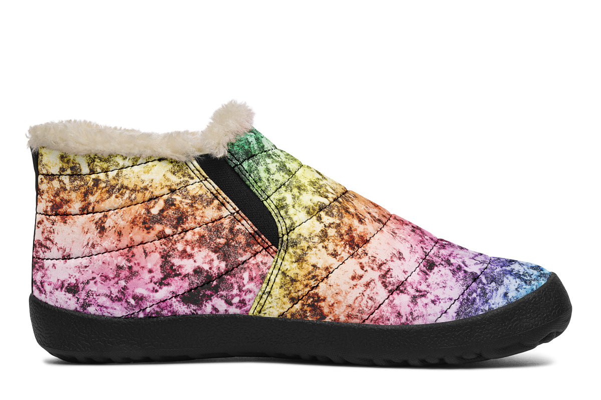 Rainbow Grunge Winter Shoes - Offbeat Sweetie
