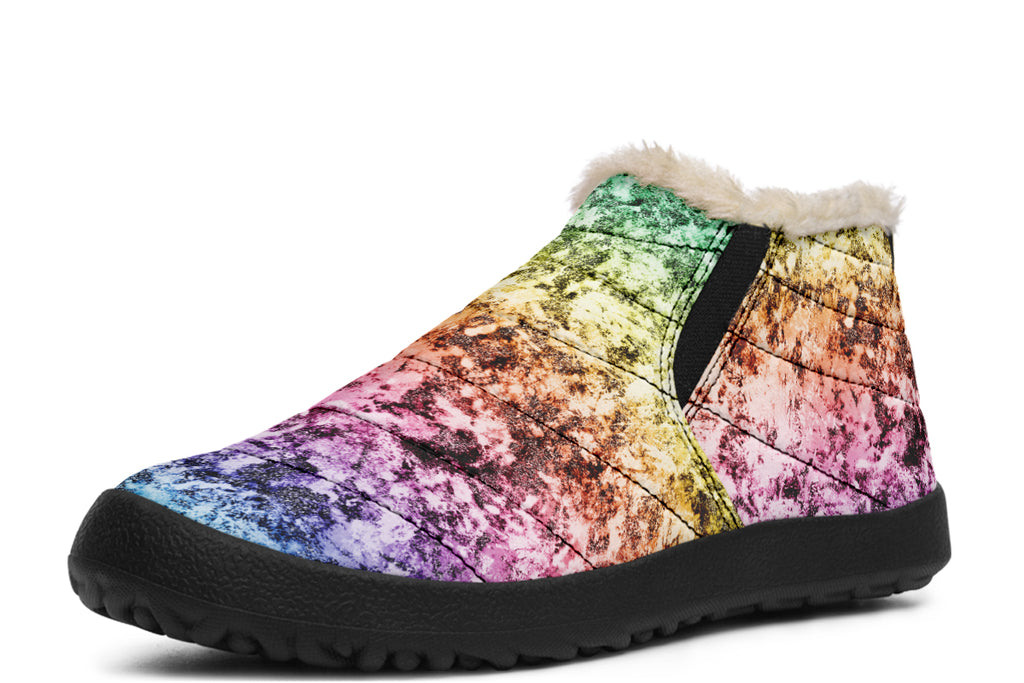 Rainbow Grunge Winter Shoes - Offbeat Sweetie