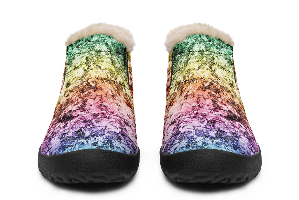 Rainbow Grunge Winter Shoes - Offbeat Sweetie