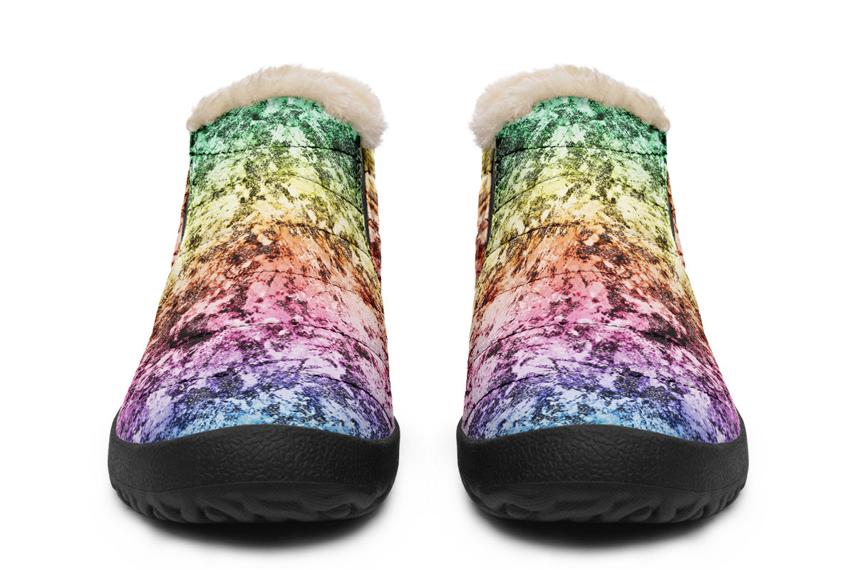 Rainbow Grunge Winter Shoes - Offbeat Sweetie