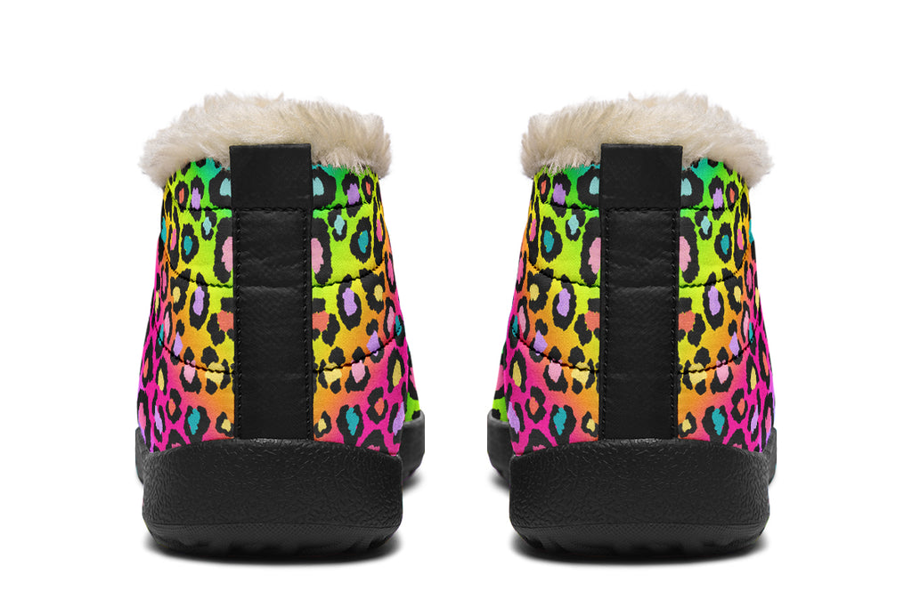 Rainbow Leopard Winter Shoes - Offbeat Sweetie