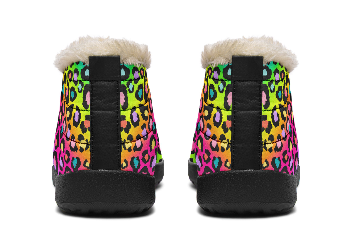 Rainbow Leopard Winter Shoes - Offbeat Sweetie