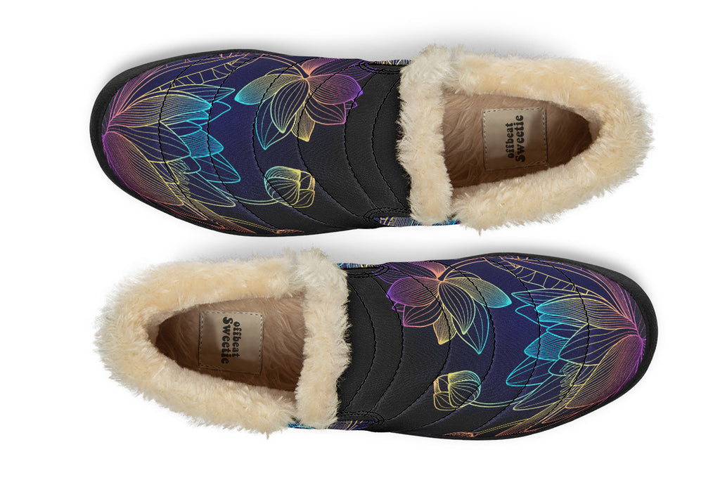Rainbow Lotus Flowers Winter Shoes - Offbeat Sweetie