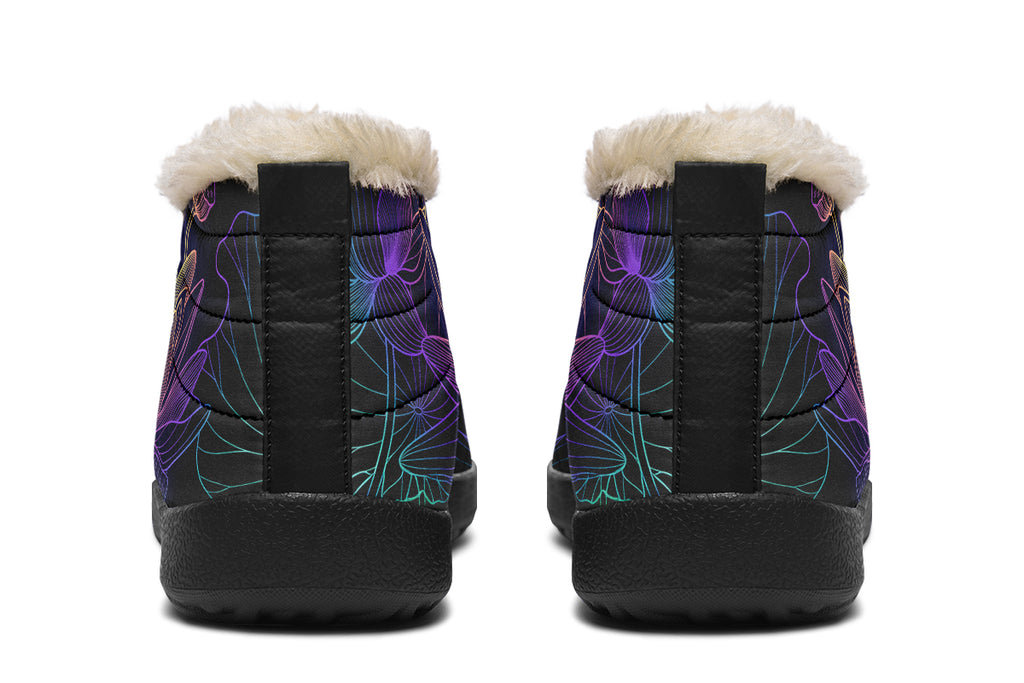 Rainbow Lotus Flowers Winter Shoes - Offbeat Sweetie