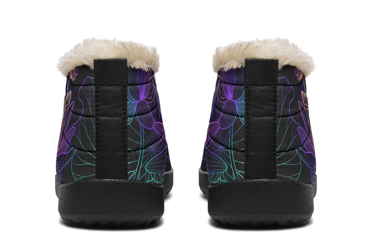 Rainbow Lotus Flowers Winter Shoes - Offbeat Sweetie