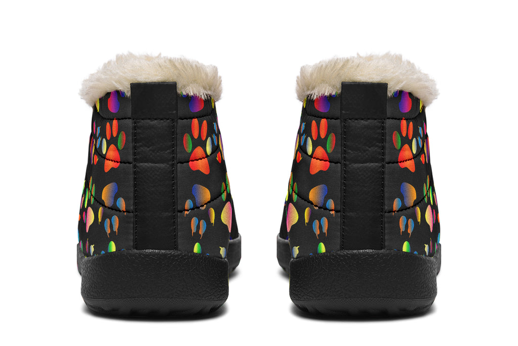 Rainbow Paw Prints Winter Shoes - Offbeat Sweetie