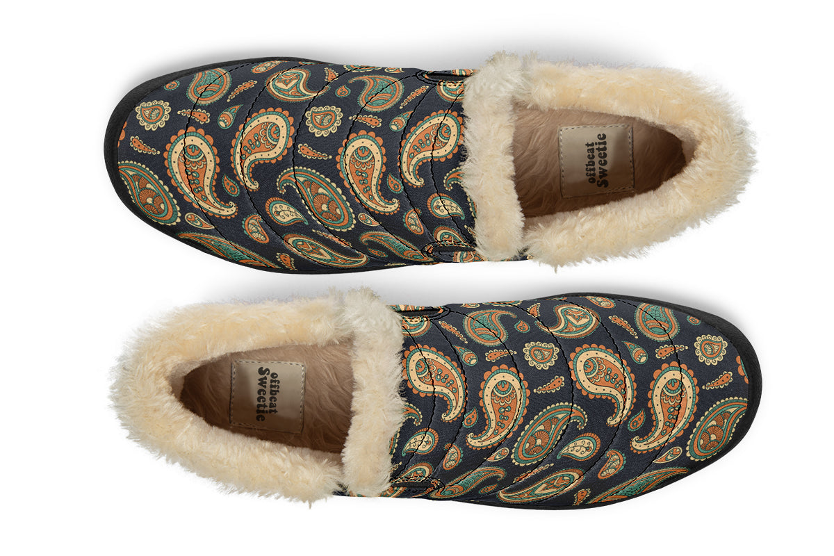 Retro Paisley Winter Shoes - Offbeat Sweetie