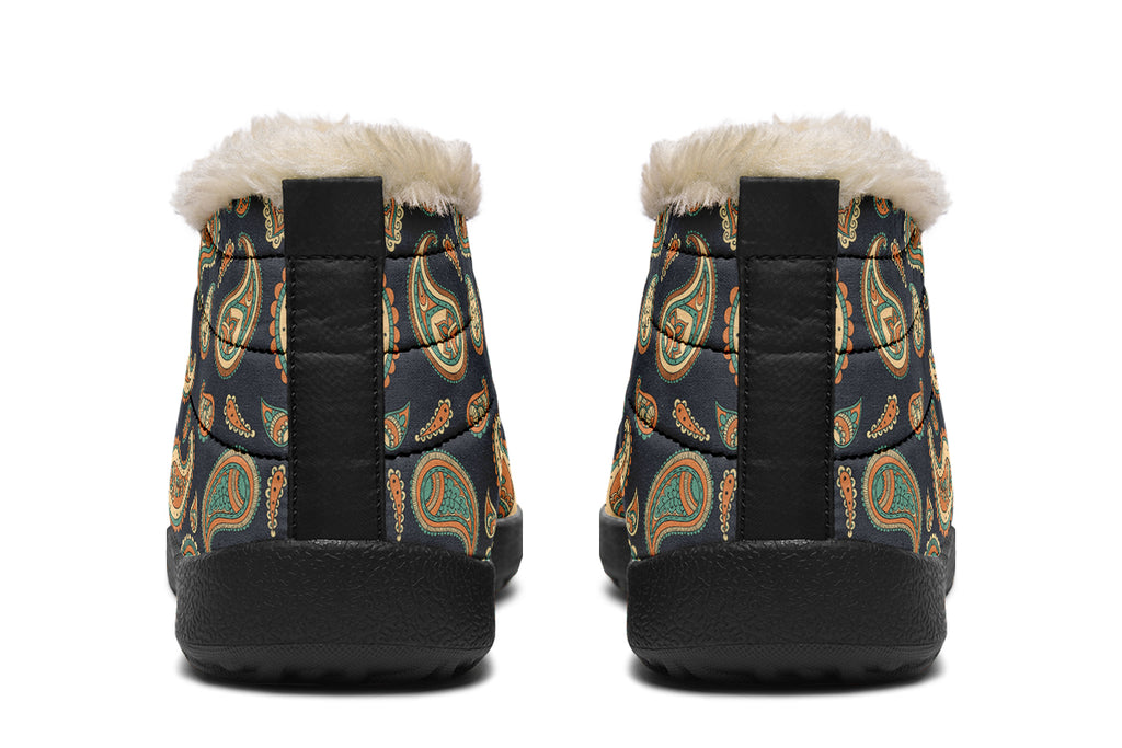 Retro Paisley Winter Shoes - Offbeat Sweetie