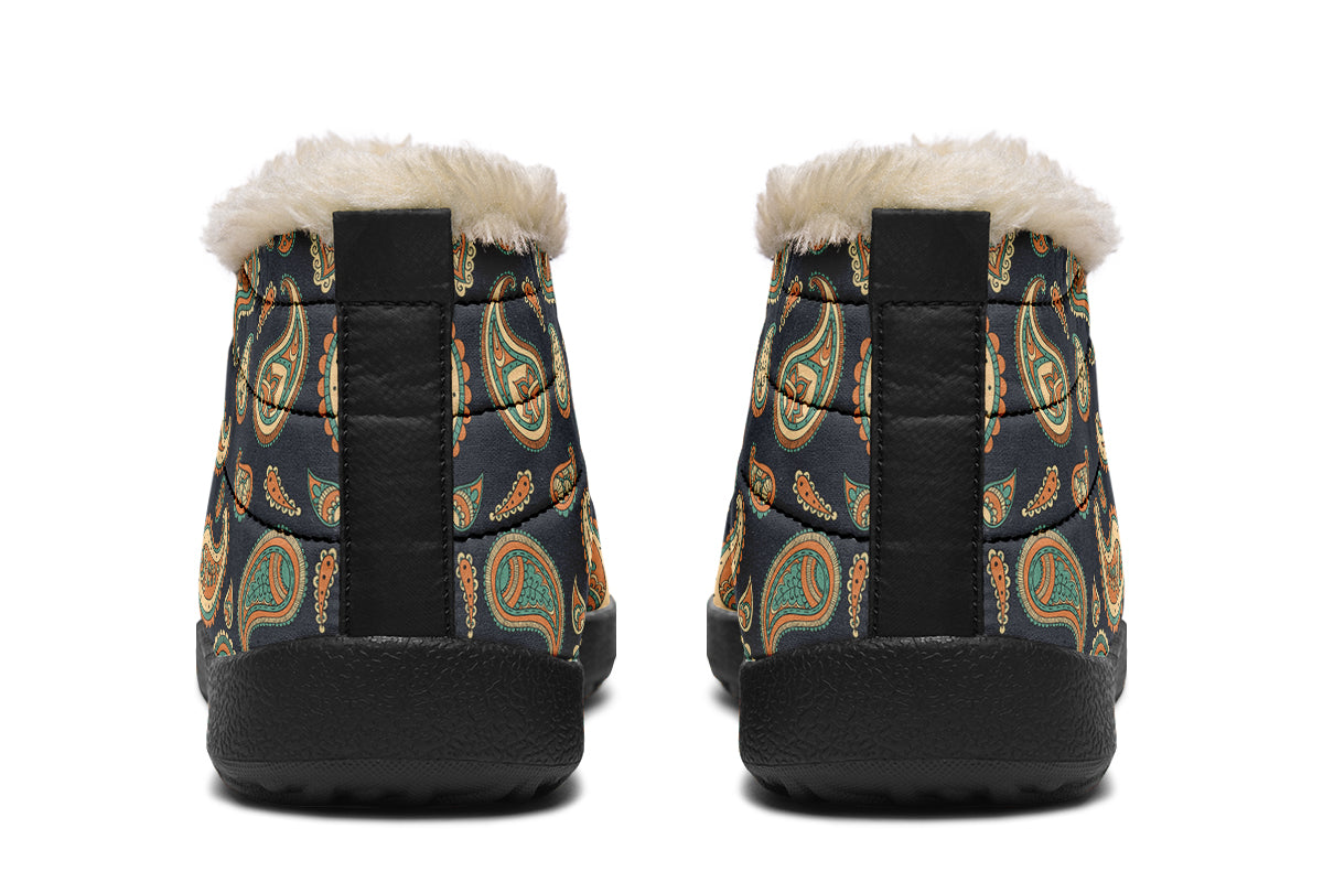 Retro Paisley Winter Shoes - Offbeat Sweetie