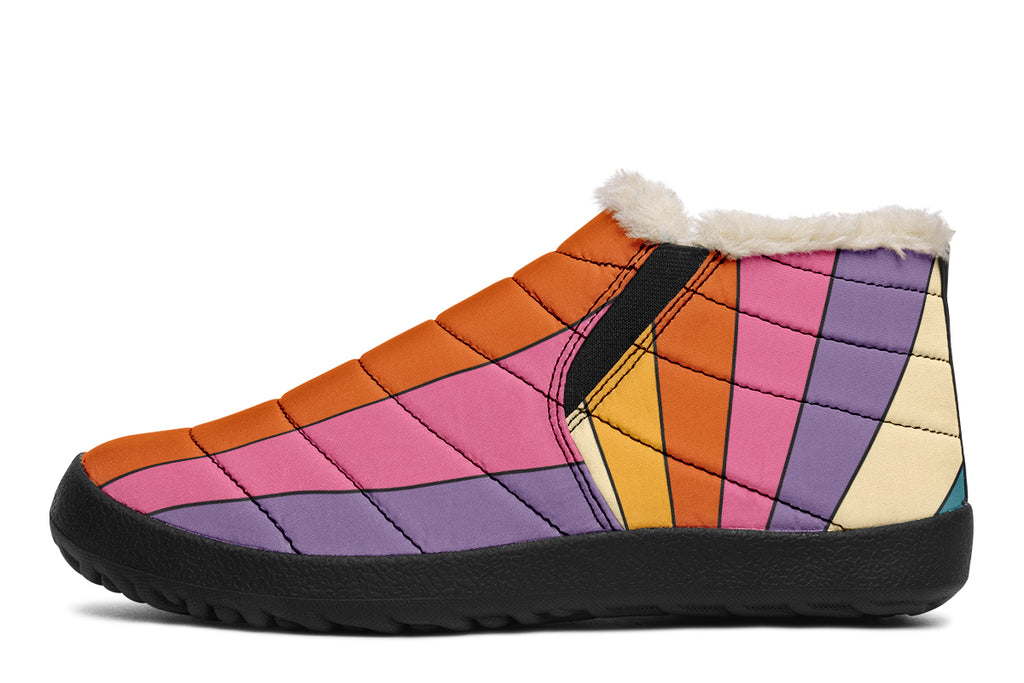 Retro Rainbow Winter Shoes - Offbeat Sweetie