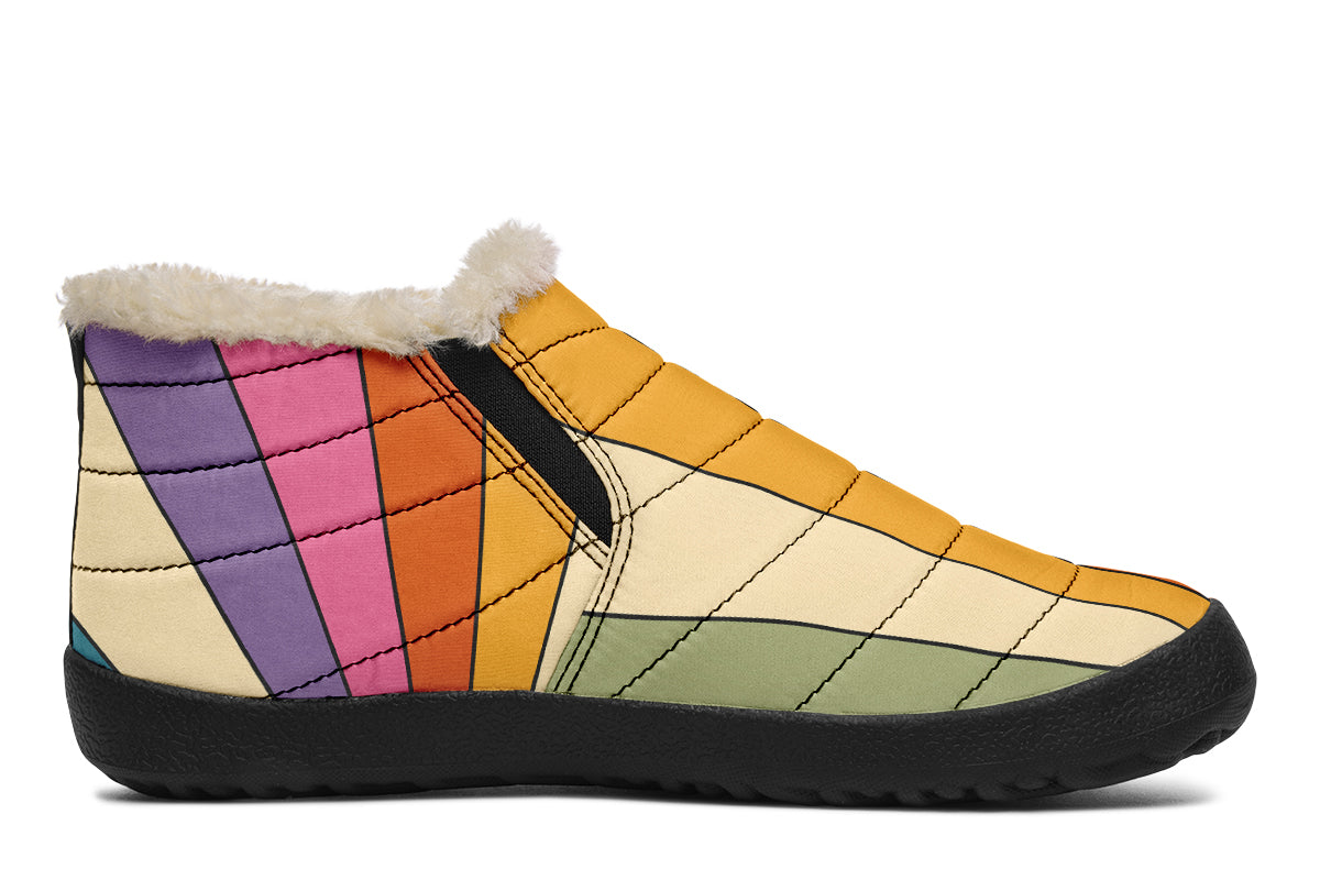 Retro Rainbow Winter Shoes - Offbeat Sweetie