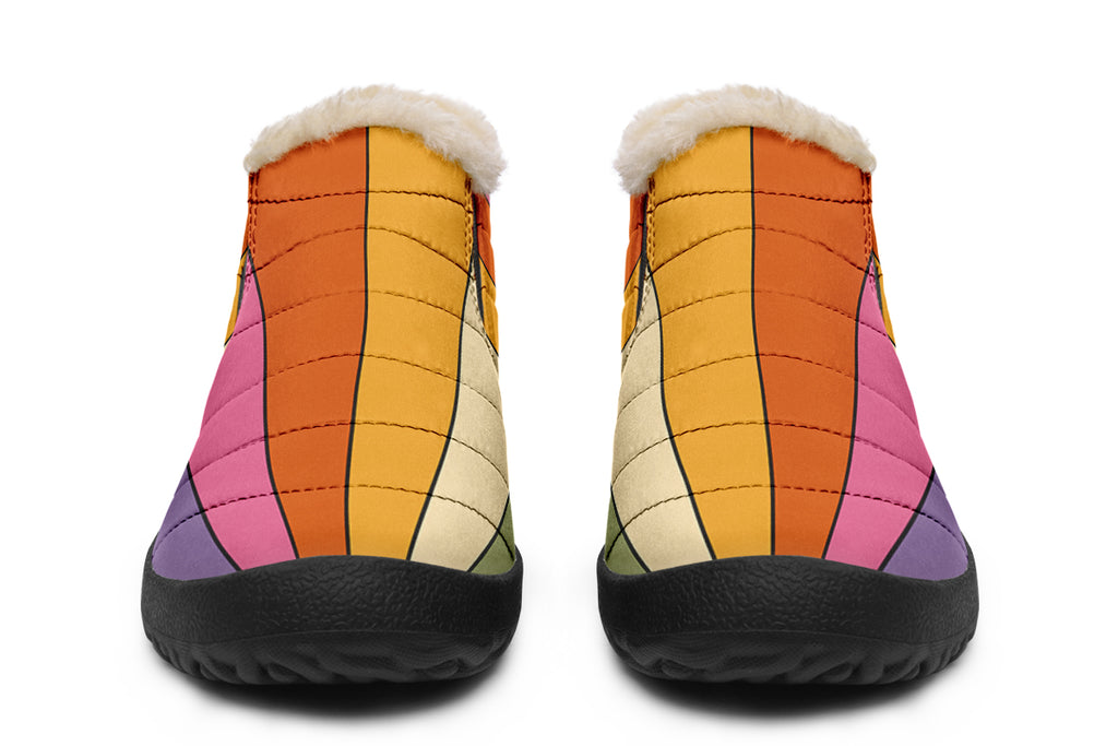 Retro Rainbow Winter Shoes - Offbeat Sweetie