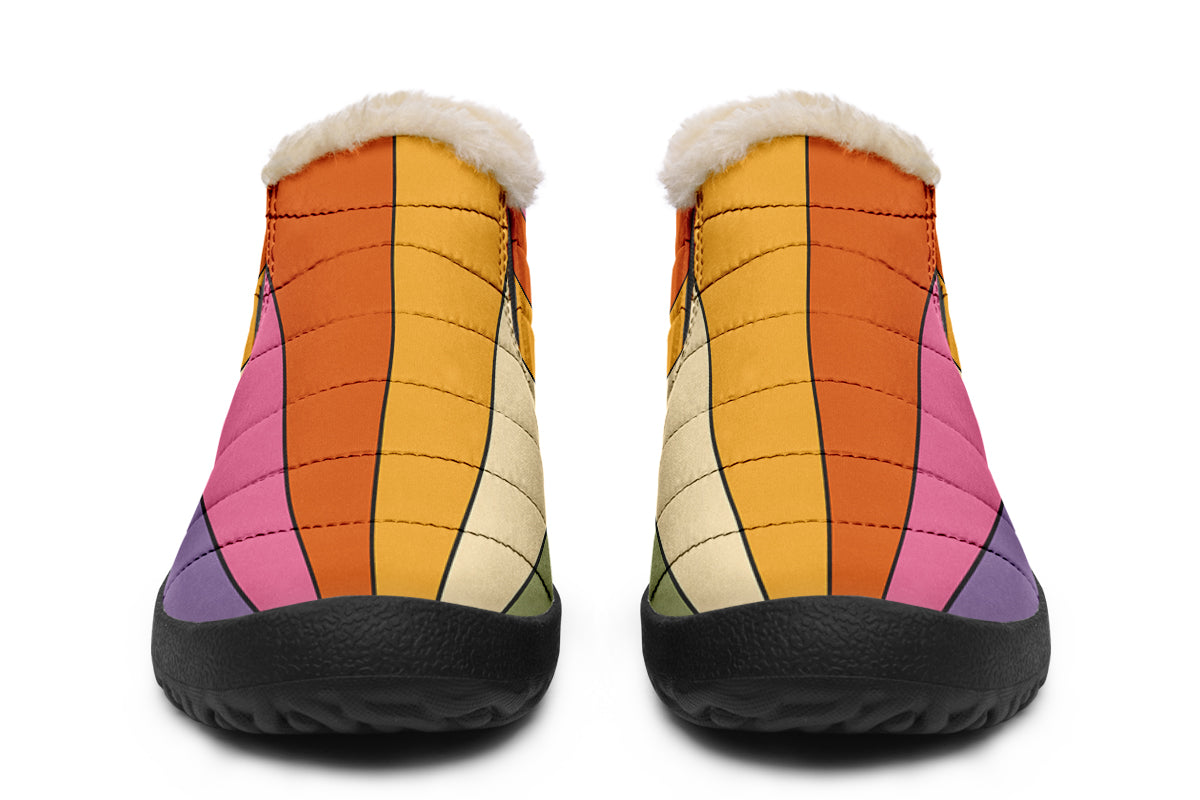 Retro Rainbow Winter Shoes - Offbeat Sweetie