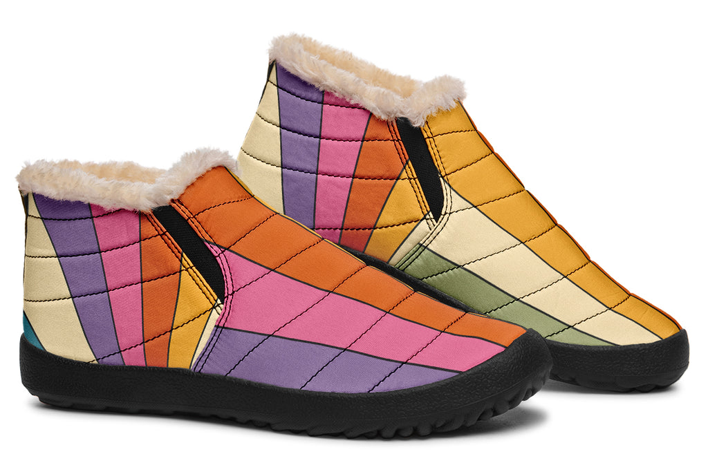 Retro Rainbow Winter Shoes - Offbeat Sweetie