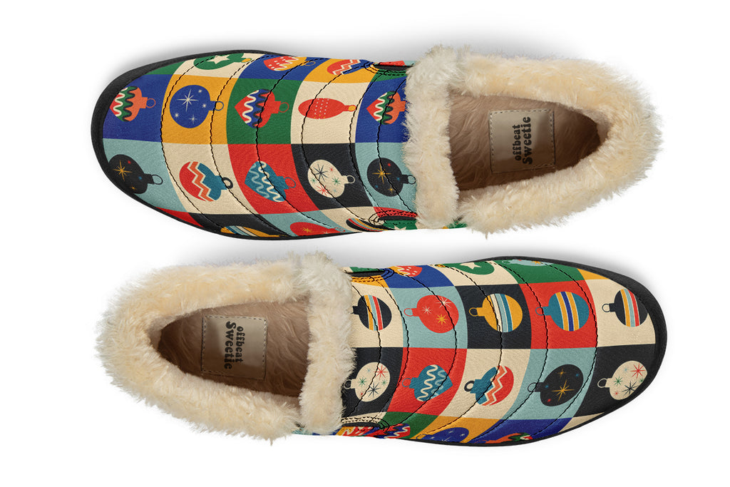 Retro Xmas Baubles Winter Shoes - Offbeat Sweetie