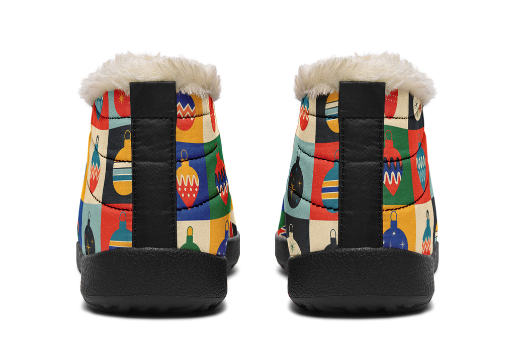 Retro Xmas Baubles Winter Shoes - Offbeat Sweetie