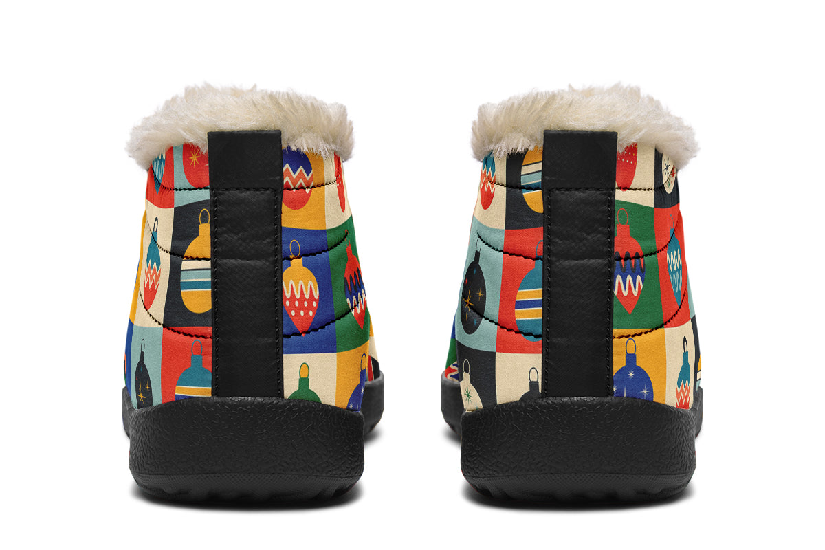 Retro Xmas Baubles Winter Shoes - Offbeat Sweetie