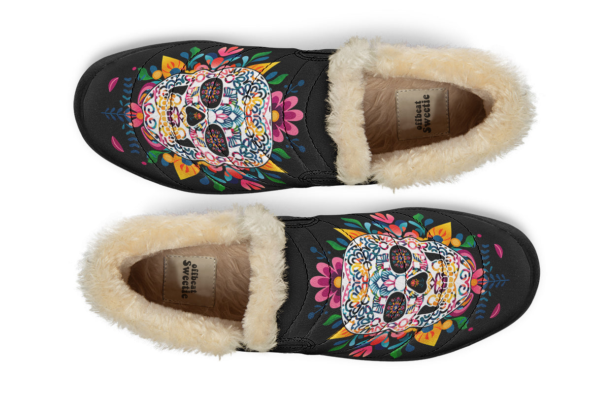 Sugar Skull Winter Shoes - Offbeat Sweetie