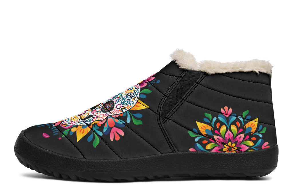 Sugar Skull Winter Shoes - Offbeat Sweetie