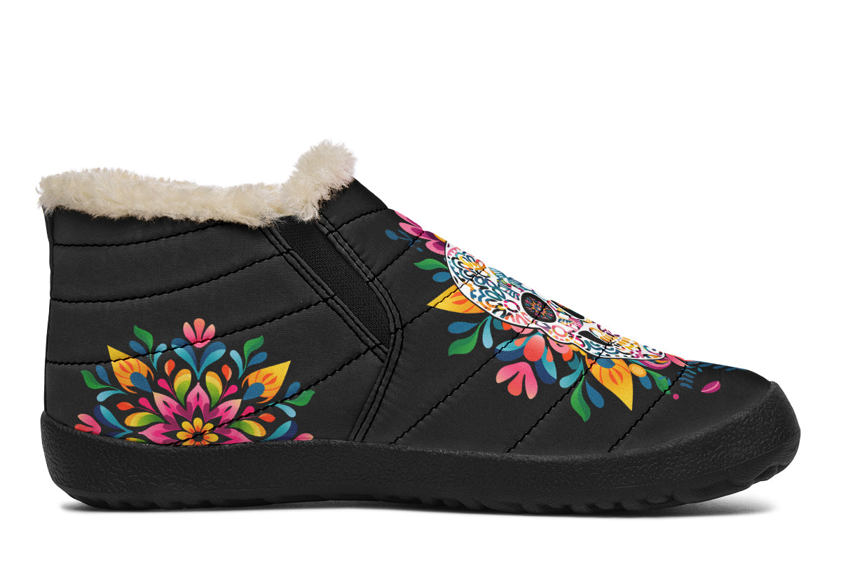 Sugar Skull Winter Shoes - Offbeat Sweetie