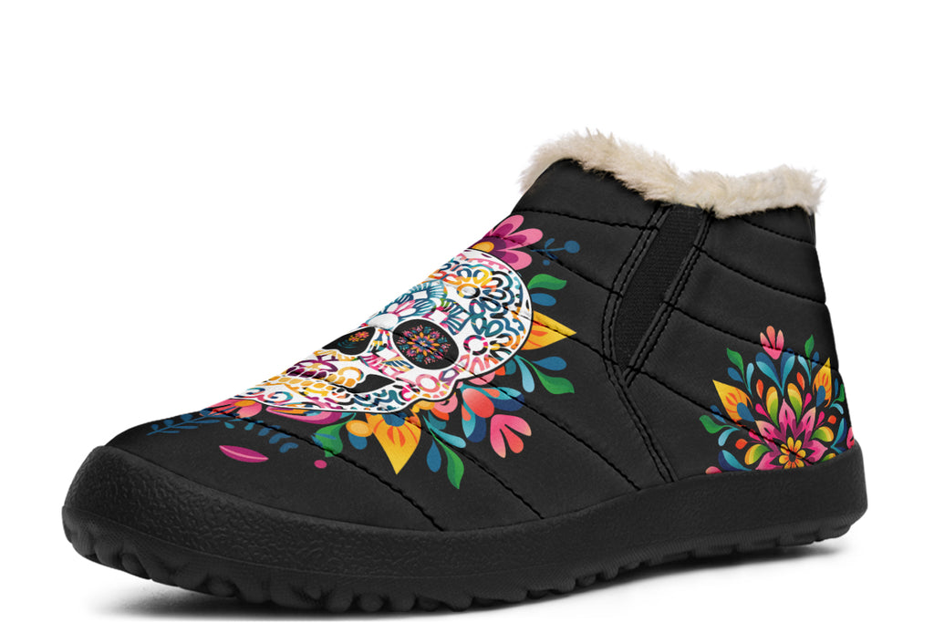 Sugar Skull Winter Shoes - Offbeat Sweetie